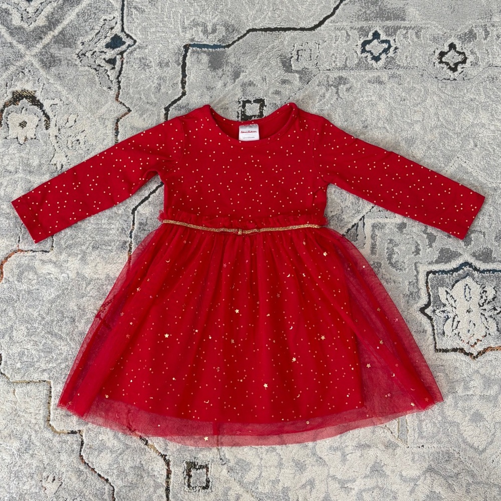 Hanna Andersson red tulle holiday dress, 2T